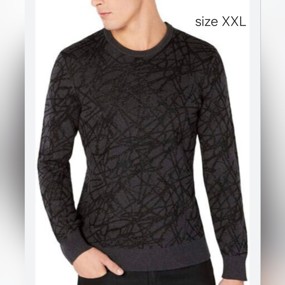 I.N.C Men's Black Patterned Sweater